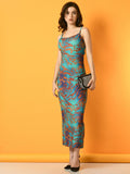 Myshka Women's Multi Printed Party Dress - Distacart