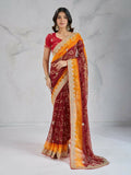 Ai Fashion Maroon Georgette Digital Print Party Wear Saree - Distacart