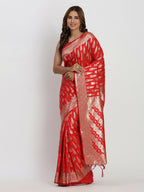Shree Shyam Fashion Banarasi Silk Red Saree - Distacart