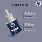 Dermistry Pure 0.6% Retinol 5% Caffeine Under Eye Serum Puffiness Fine Line Wrinkles Puffy Dark Eyes