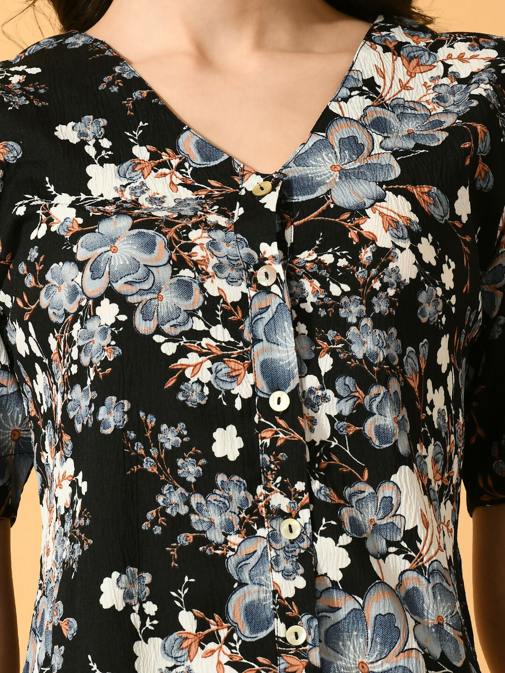 Myshka Women's Black Printed Party Top