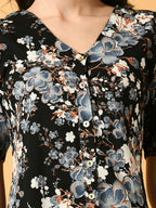 Myshka Women's Black Printed Party Top