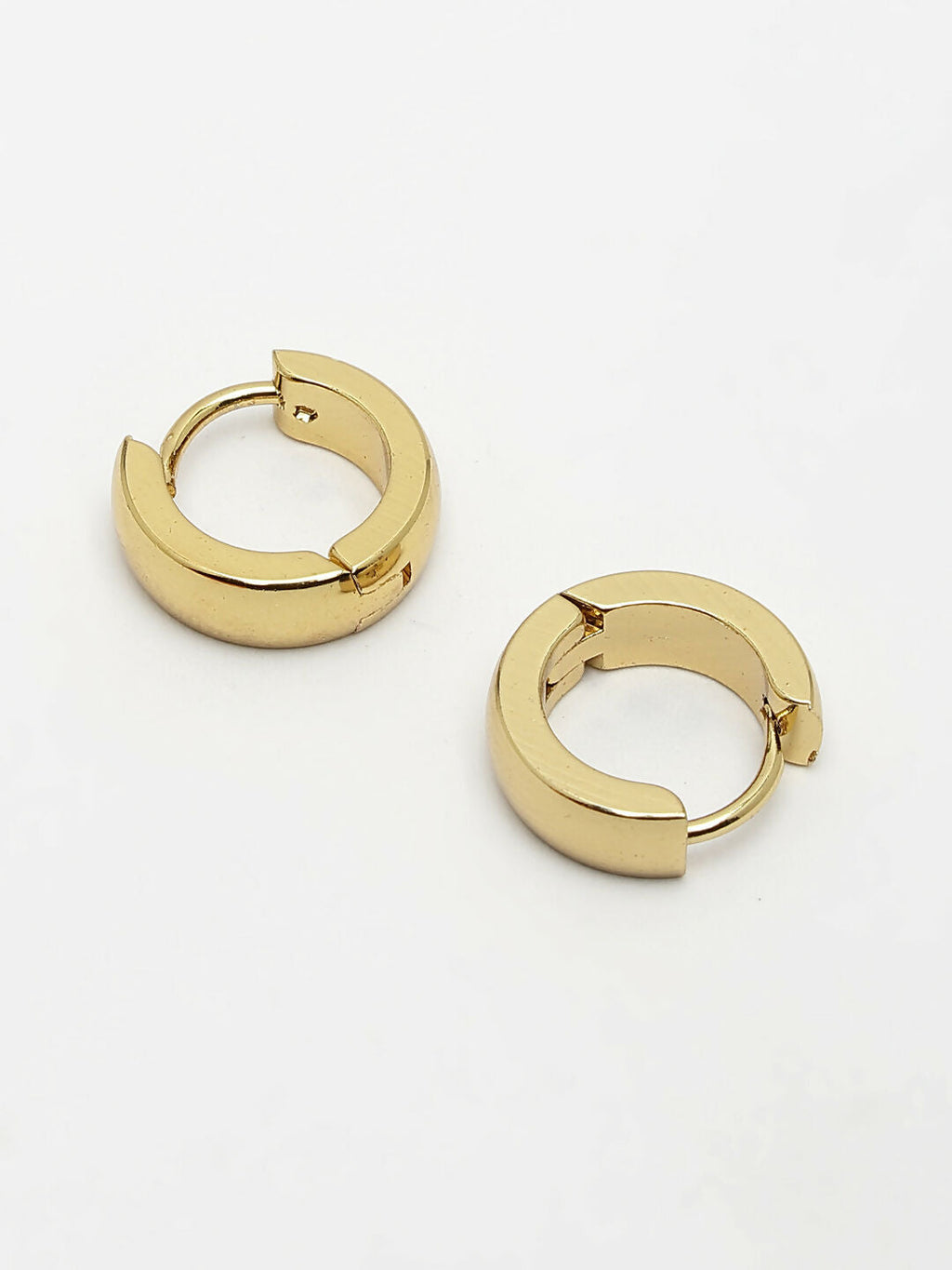 NVR Men's Gold-Plated Stainless Steel Hoop Earrings - Distacart