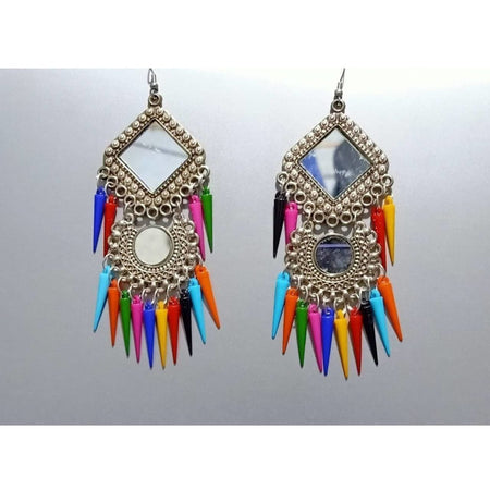 MS Fashion India Latest Trendy Multicolor Pearls Hanging Chandbali Earrings