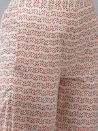 Yufta Peach and Off White Kurta Trouser Set