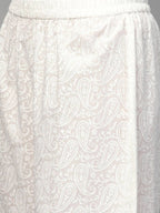 Yufta Women Mauve & White Printed Kurta with Palazzo & Dupatta
