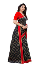 Vamika Black Linen Foil Print Saree (YOGI BLACK) - Distacart