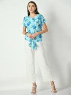 Myshka Women's Blue Printed Top