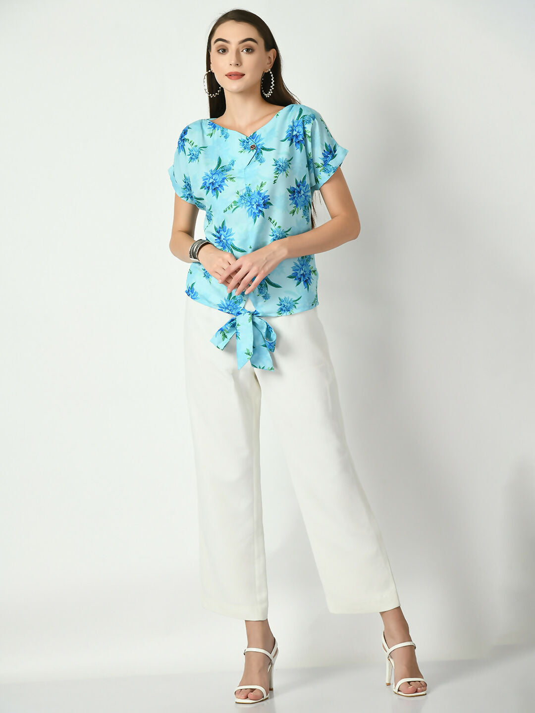 Myshka Women's Blue Printed Top