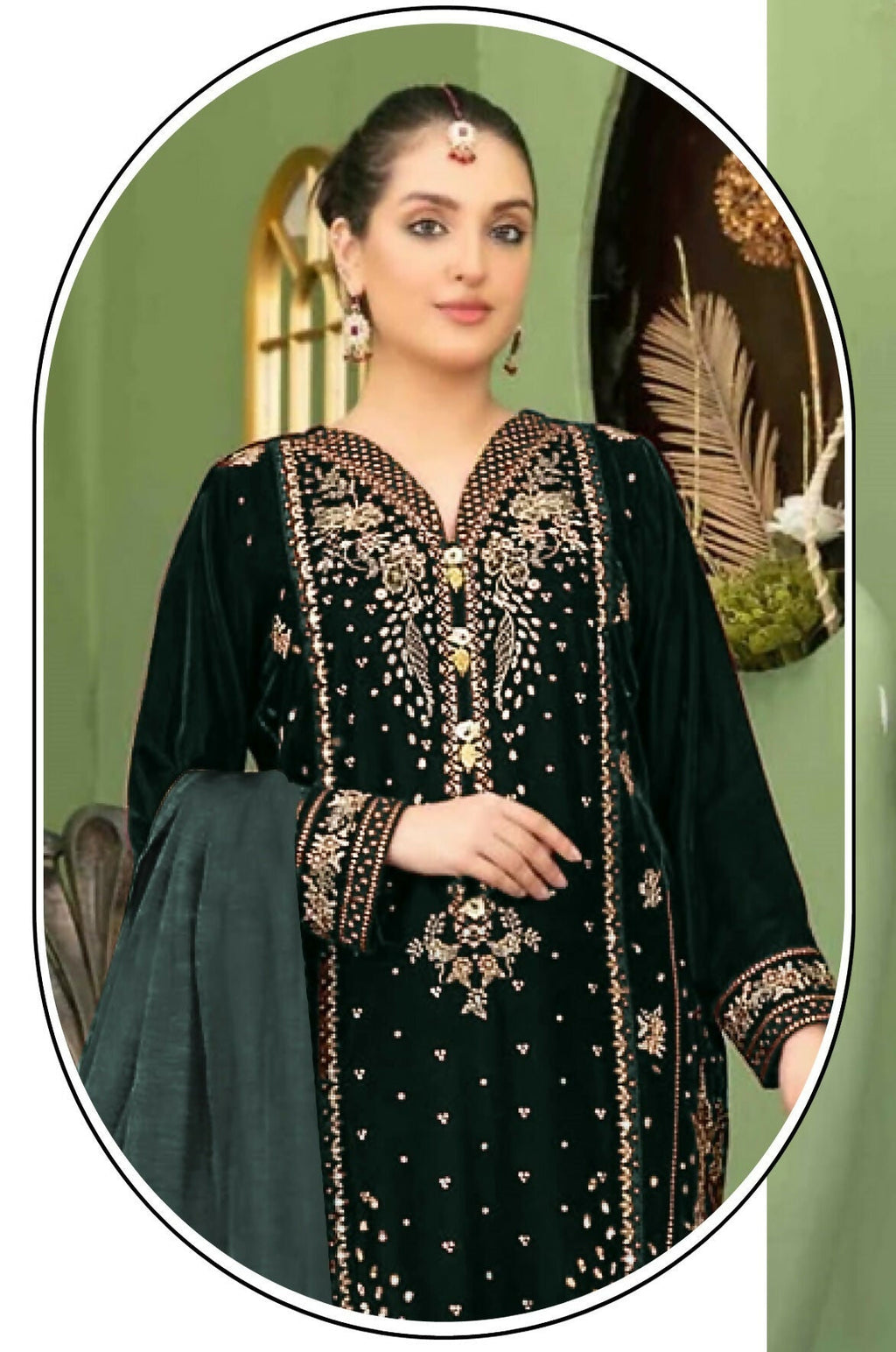 Anaita Black Velvet Suit with Embroidery Sequence Work - Distacart