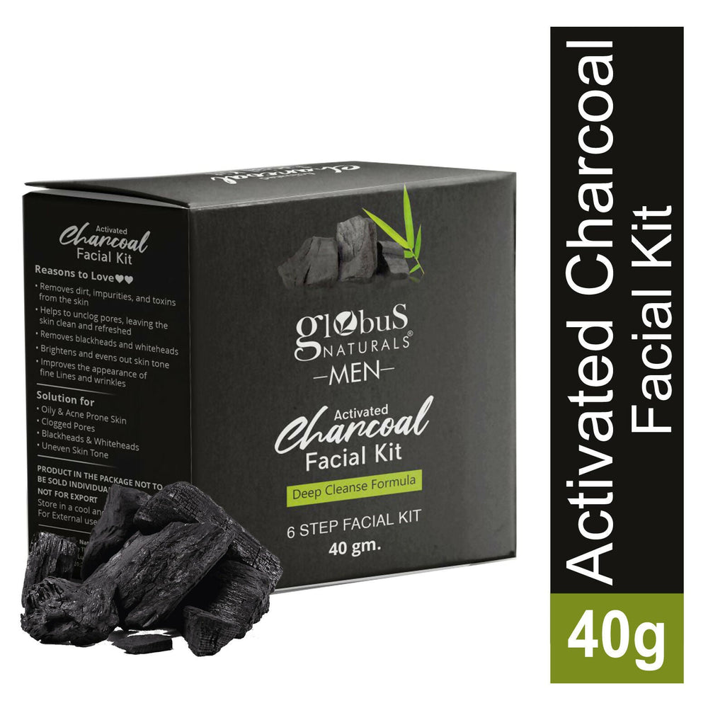 Globus Naturals Anti-Pollution Charcoal Men 6 Step Facial Kit - Distacart
