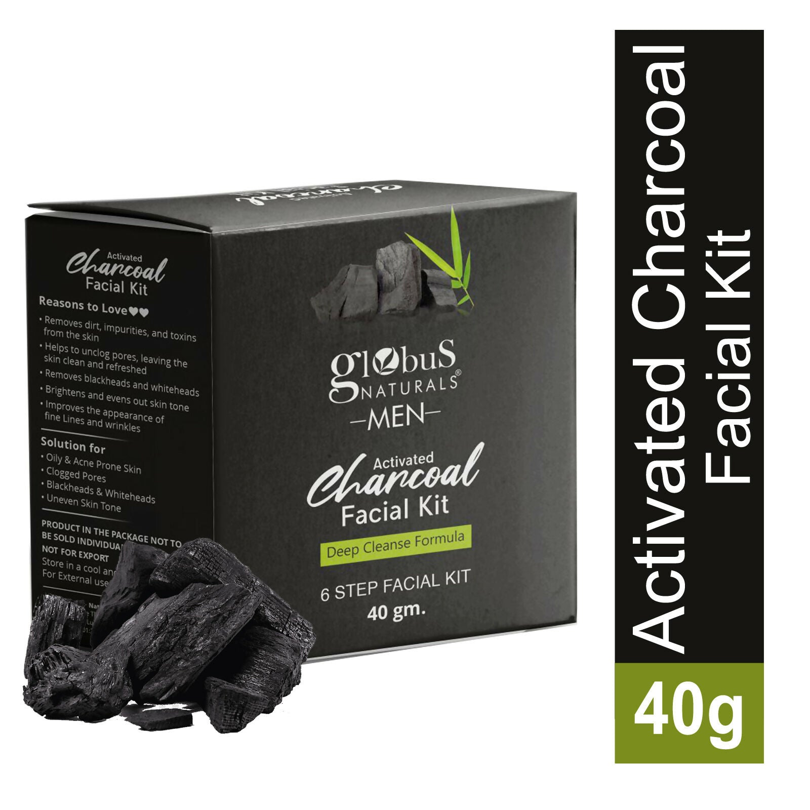Globus Naturals Anti-Pollution Charcoal Men 6 Step Facial Kit - Distacart