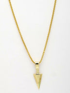 NVR Men's Arrow Shaped Gold Plated Pendant with Chain - Distacart