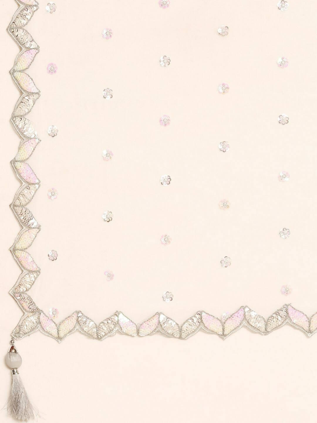 House of Panchhi Grey Organza Sequins & Zarkan embroidery Lehenga choli & Dupatta