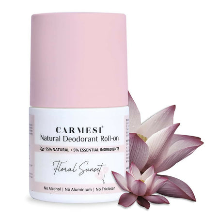 Carmesi Natural Underarm Roll On Deodorant for Women - Floral Sunset