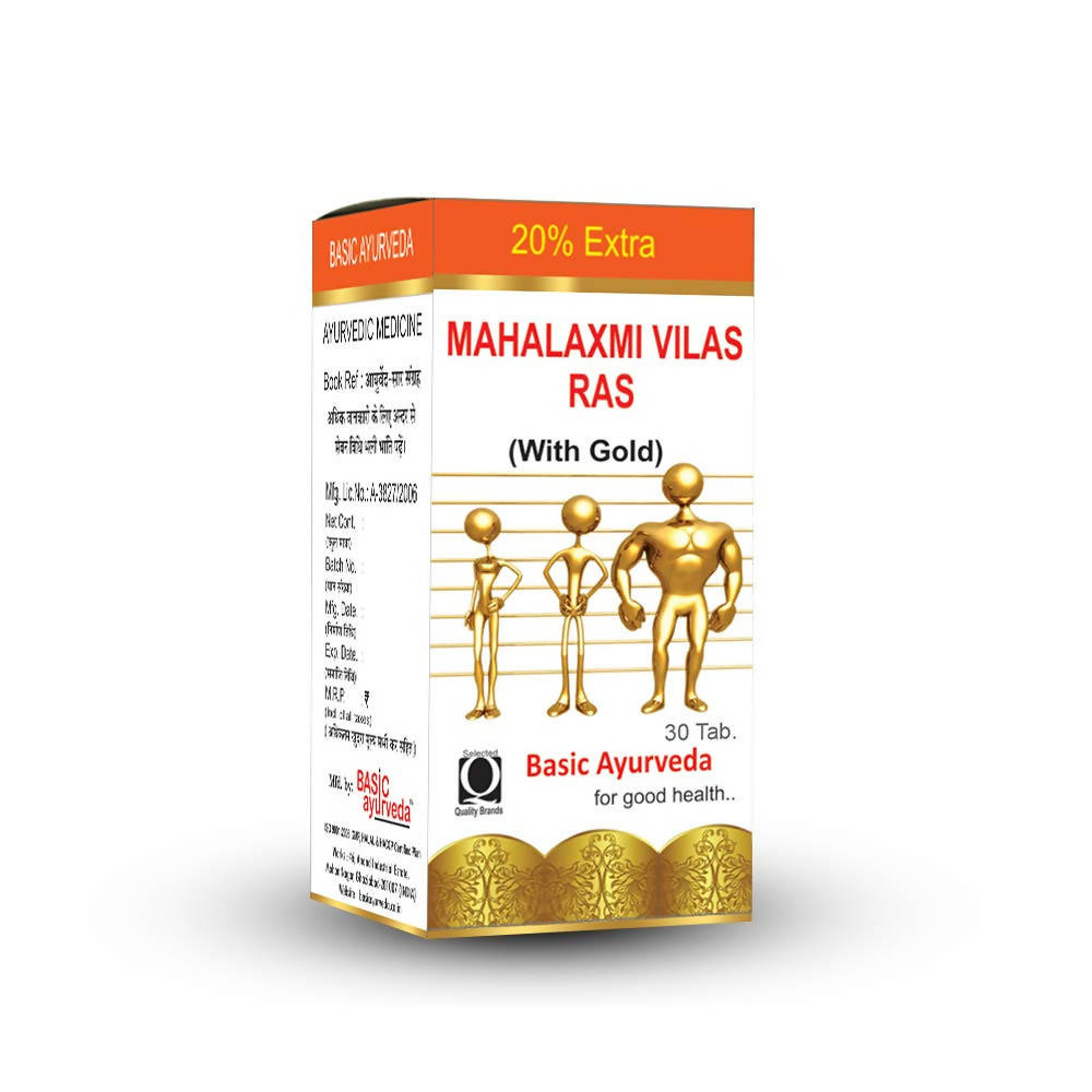 Basic Ayurveda Mahalaxmi Vilas Ras (With Gold) 30 Tablets