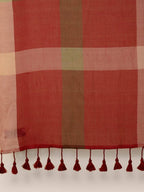 Suta Women Maroon Green Pure Handloom Cotton Saree - Distacart