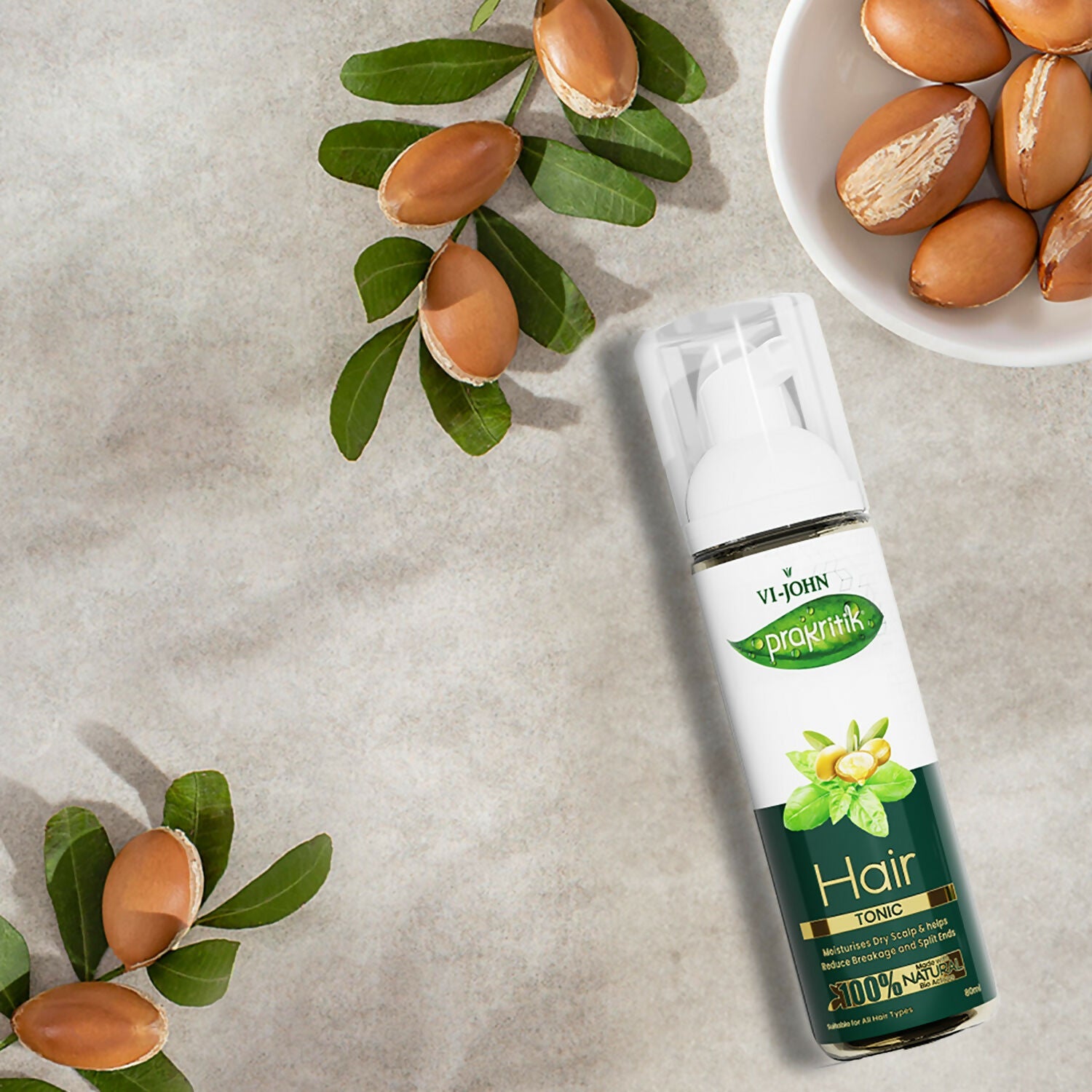 VI-JOHN Prakritik Hair Growth Tonic Prevents greying & dullness Made with 100% Natural Bio Actives - Distacart