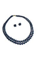 Inhanns Everyday Workwear Pearl Set (Double Layered Pearls) - Blue