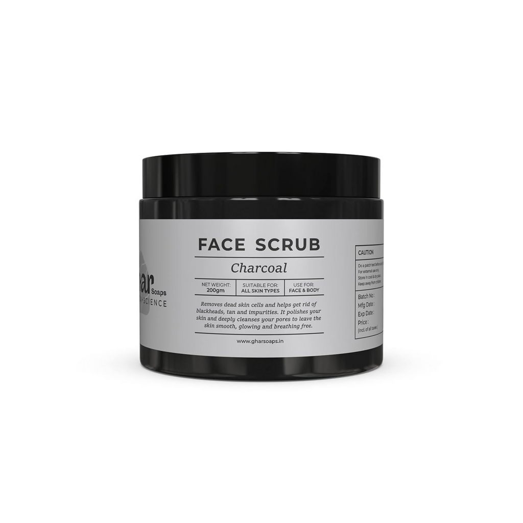 Ghar Soaps Charcoal Scrub for Face & Body Blackhead Remover