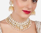 Jewel City Kundan Pearl Choker Necklace Set with Jhumka Earrings | Indian Bridal Jewelry for Women – Festive & Wedding Wear