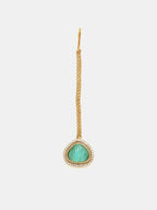 Ruby Raang Gold Polished Green Stone Kundan Maang Tikka - Distacart