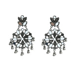 Mominos Fashion Johar Kamal Oxidised Silver-Plated Mirror Work Long Necklace Set - Distacart