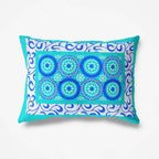 Vamika Latest Printed Cotton Sea Green & White Bedsheet With Pillow Covers (LEOC_CHKR_SG)