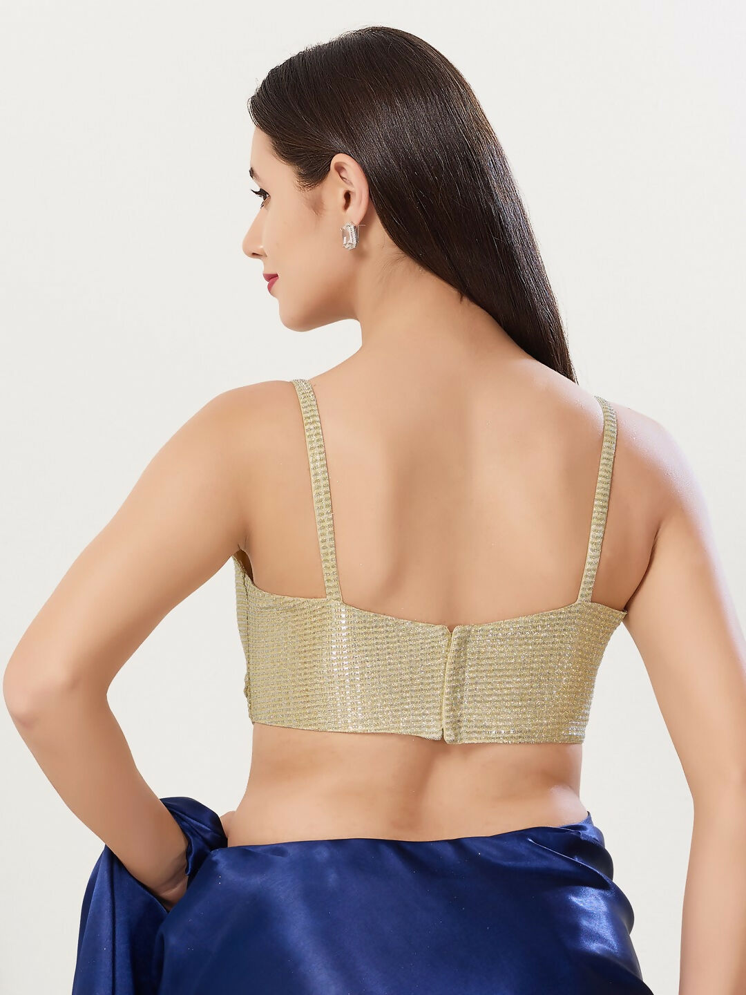 Joban Fashion Women Polyester Gold Stitched Blouse