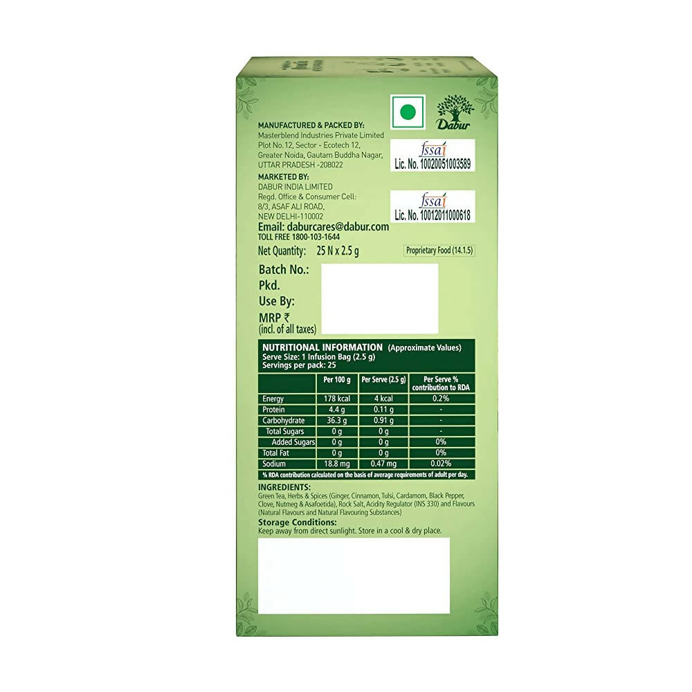 Dabur Vedic Green Teabags - Detox Kahwa - Distacart