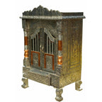 Silver Coated and Copper 2 Door Open Pooja Mandir / Pooja Mandiram Silver Coated and Copper