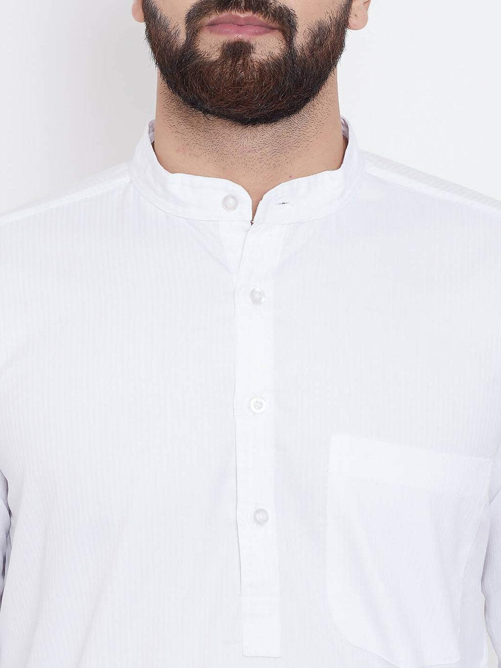 Even Apparels White Pure Cotton Men's Kurta With Band Collar - Distacart
