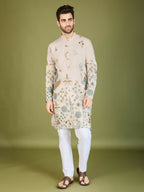 Vastranavya Exclusive Wedding Wear Viscose Rayon Thread Embroidered Work Kurta