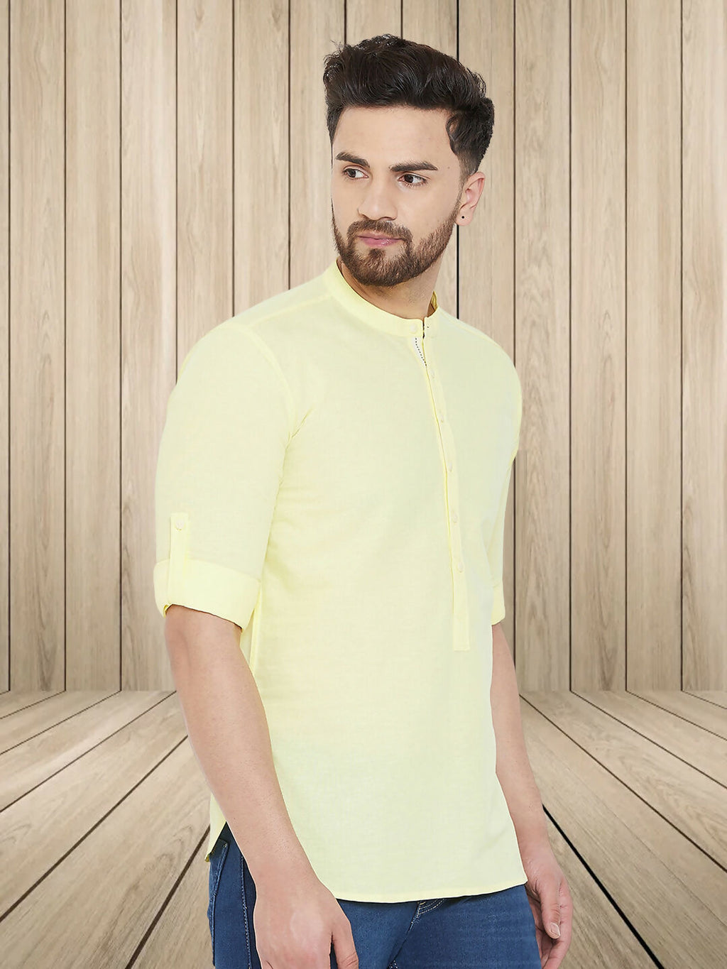 Even Apparels Men's Pure Cotton Yellow Kurta