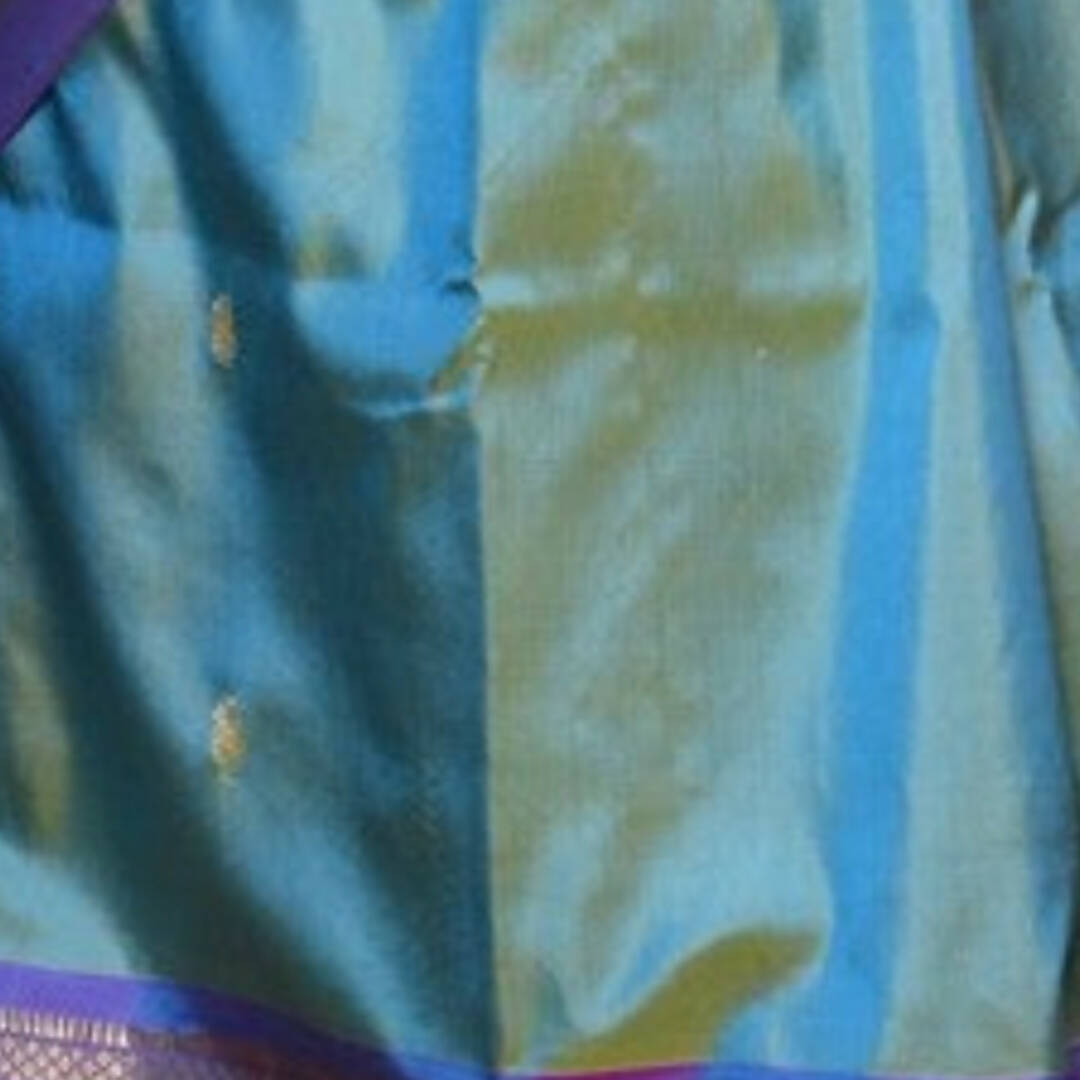 Very Much Indian Authentic Dual Tone Powder Blue Paithani - Distacart