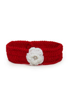 ChutPut Hand knitted Crochet Red Wedding Wool Dress For Baby Girls