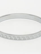 NVR Men's Set of 2 Rhodium-Plated Stainless Steel Kada Bracelet - Distacart