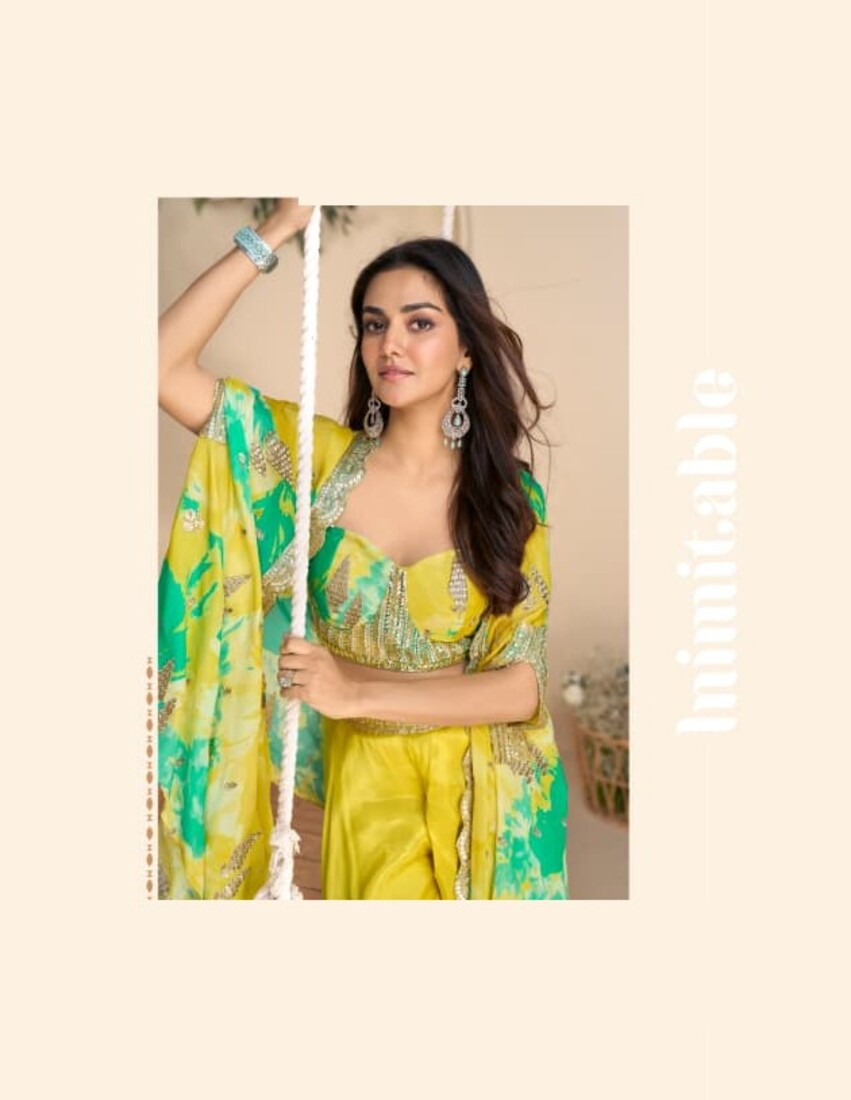Aarshi Fashions Green Silk Indowestern