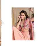 Aarshi Fashions Pink Silk Indowestern