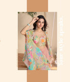 Aarshi Fashions Blue Silk Indowestern