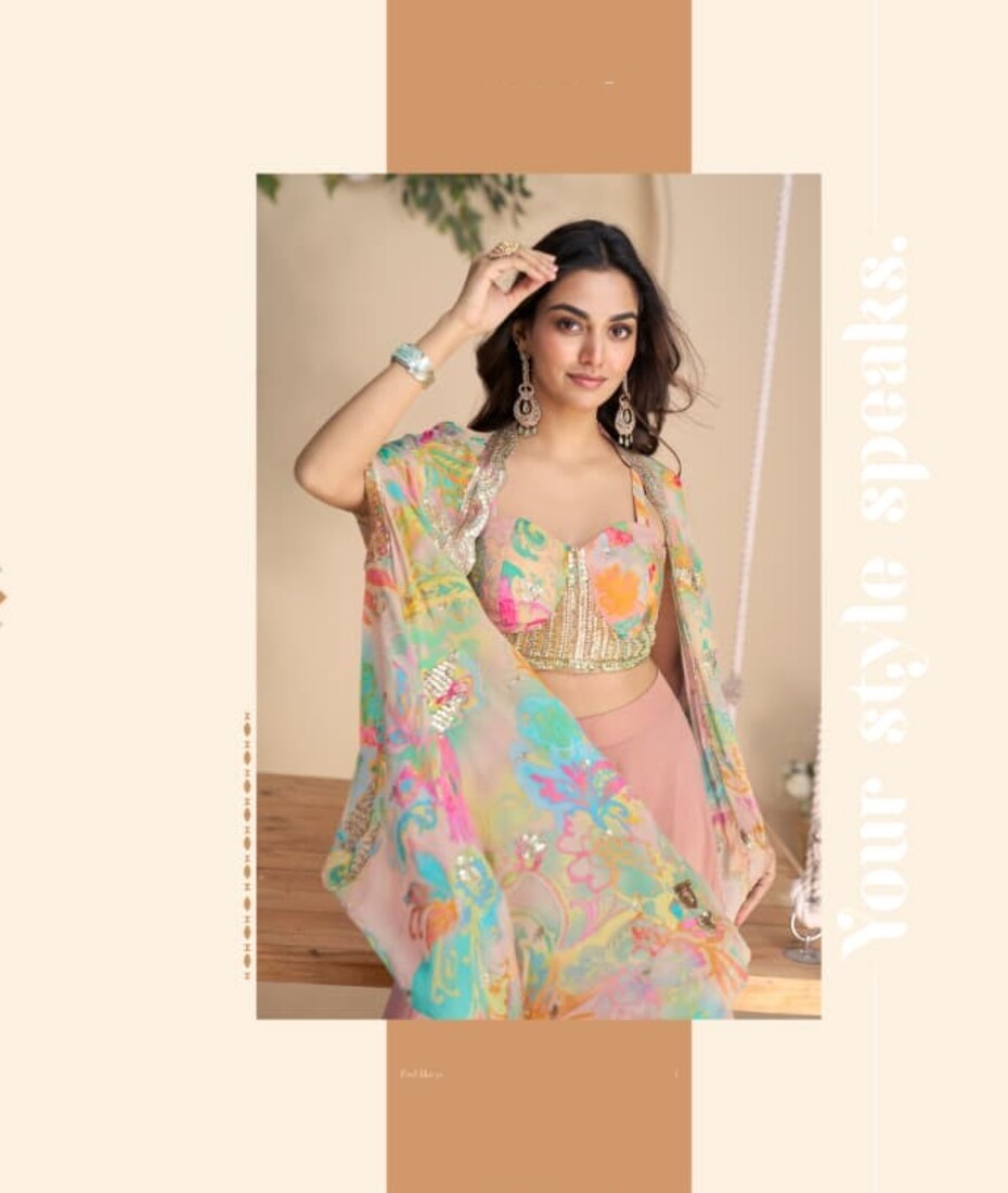 Aarshi Fashions Blue Silk Indowestern