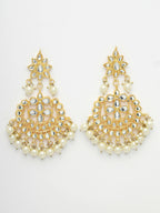 NVR Women's Gold Plated Kundan Chandbali Earrings - Distacart
