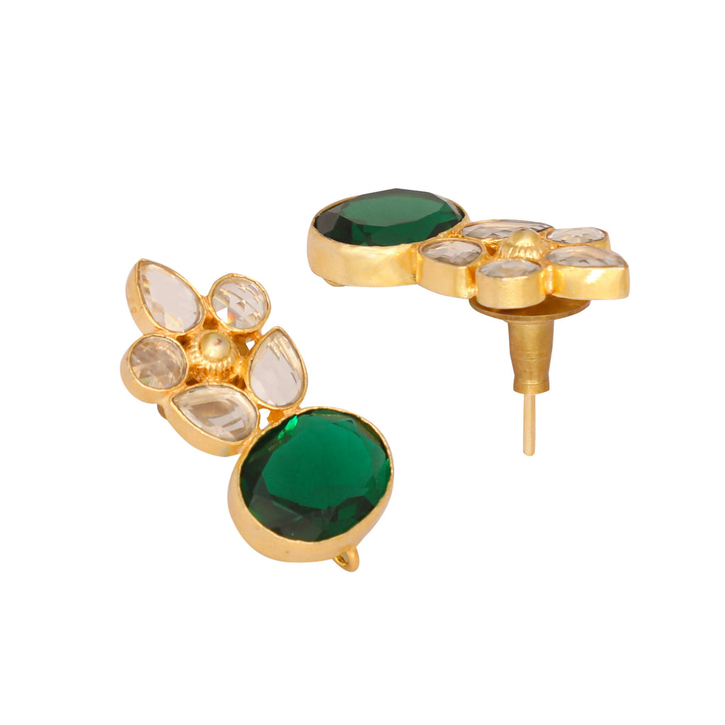 Nuyug 22K Gold Plated Verdant Bloom Studs - Distacart