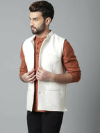 Even Apparels Pure Wool Nehru Jacket - White