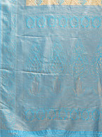 Shree Shyam Fashion Aura Silk Cream Sky Blue Banarasi Silk Saree