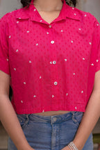 Juniper Lamora Pink Heart Sprinkles Boxy Shirt Top