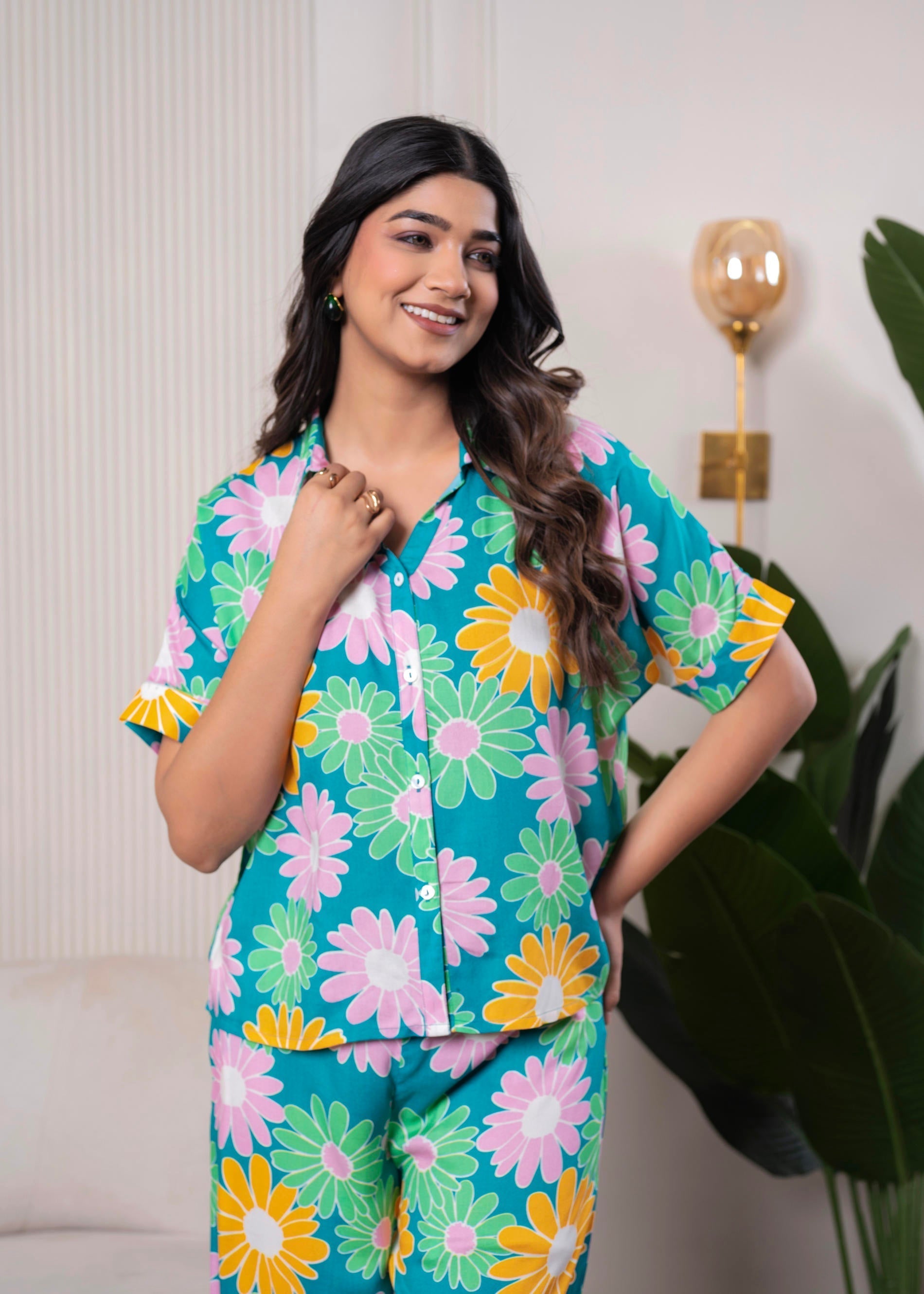 Juniper Lamora Tropical Daisy Co-Ord Set - Distacart