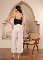 Juniper Lamora Women? Beige Wide-Leg Palazzo With Utility Pockets - Distacart