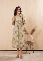 Juniper Lamora Pastel Floral A-Line Midi Dress - Distacart