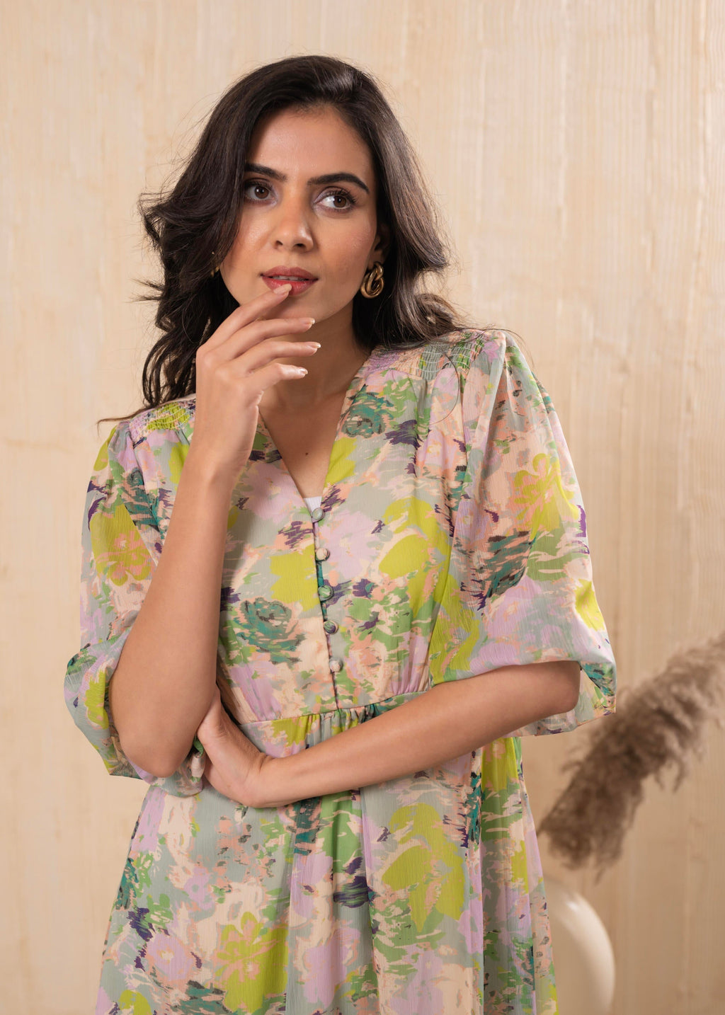 Juniper Lamora Pastel Floral A-Line Midi Dress - Distacart